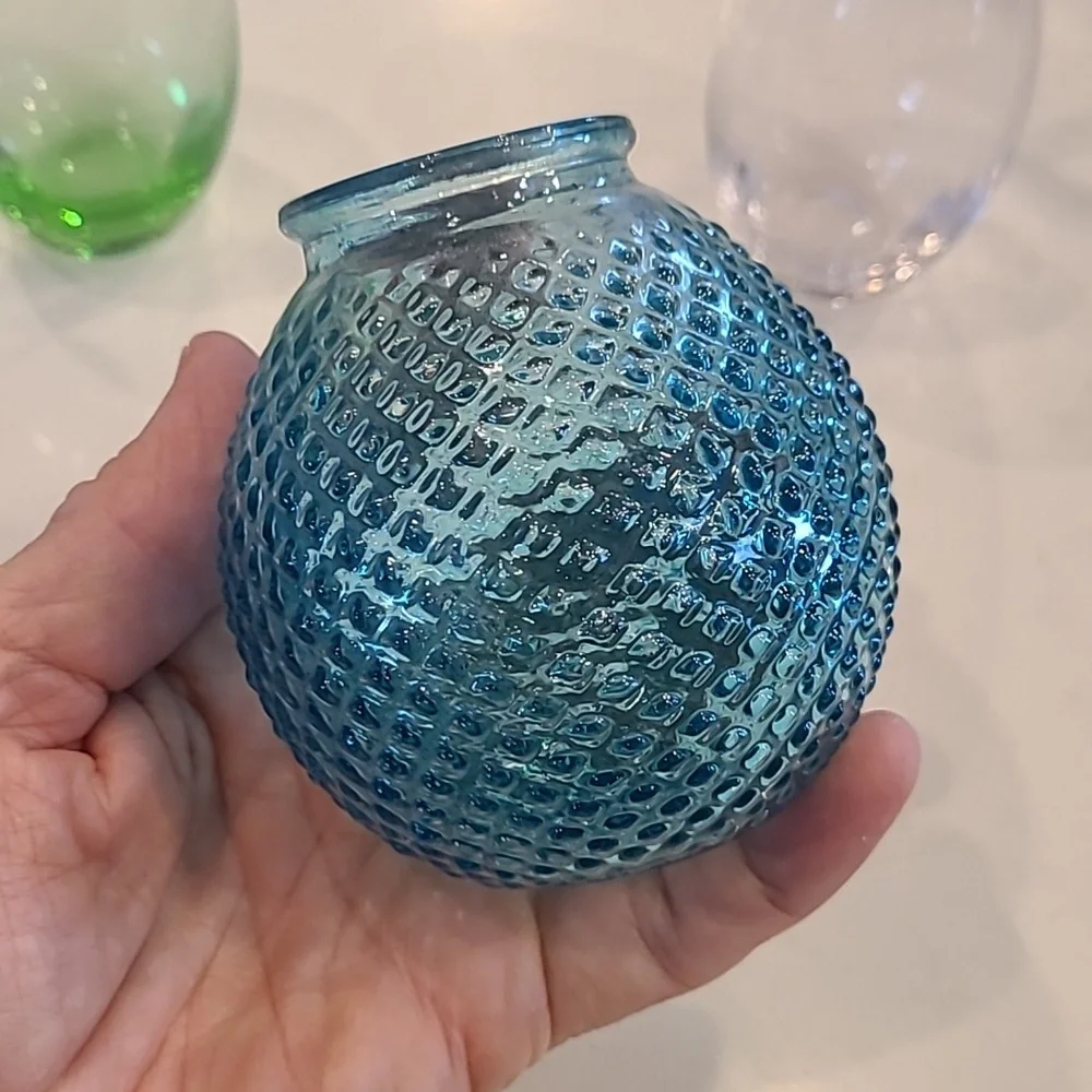 Vintage Blue and Green Glass Vase Collection